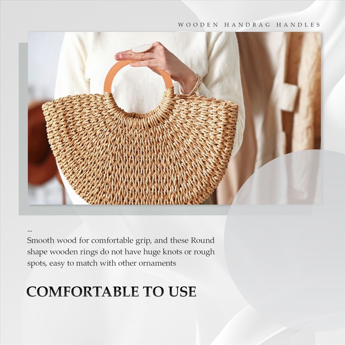 4 manici rotondi in legno di r - Handbags recensione e prezzo